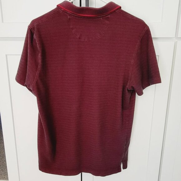 Van Heusen Flex Natural Stretch Men's Size M Medium Polo Shirt Burgundy - Picture 3 of 8